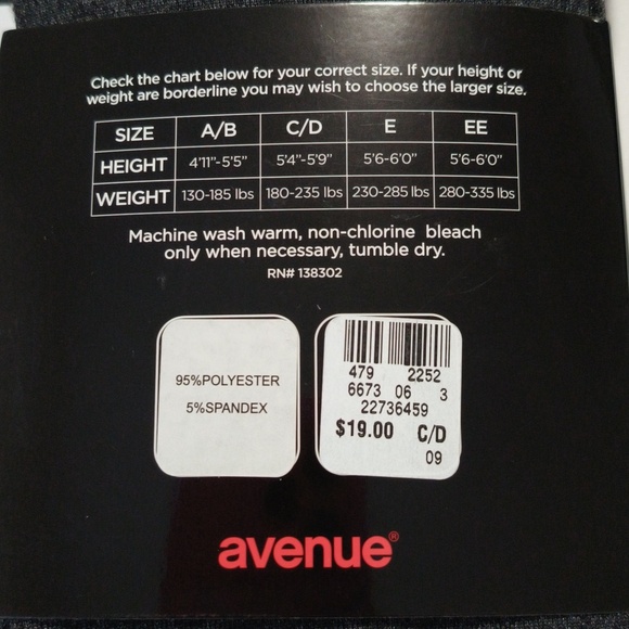 [5x$20] New Gray Fleece- Lined Tights Plus Size - Picture 4 of 4